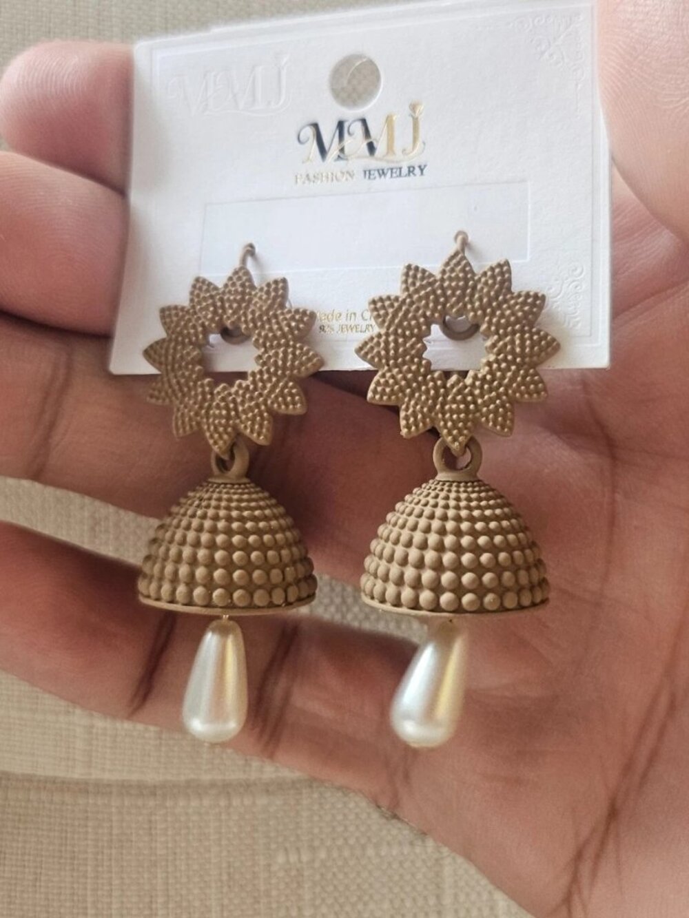 Brown Earrings Jumka Styel Traditonal Earrings Fashion Ear Jewelry Drop Down